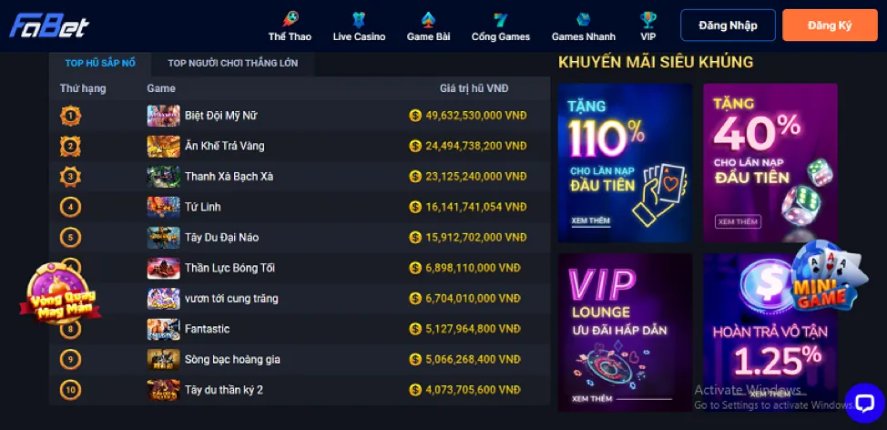 Người chơi bắn cá trúng jackpot lớn với tiền vàng đổ ra